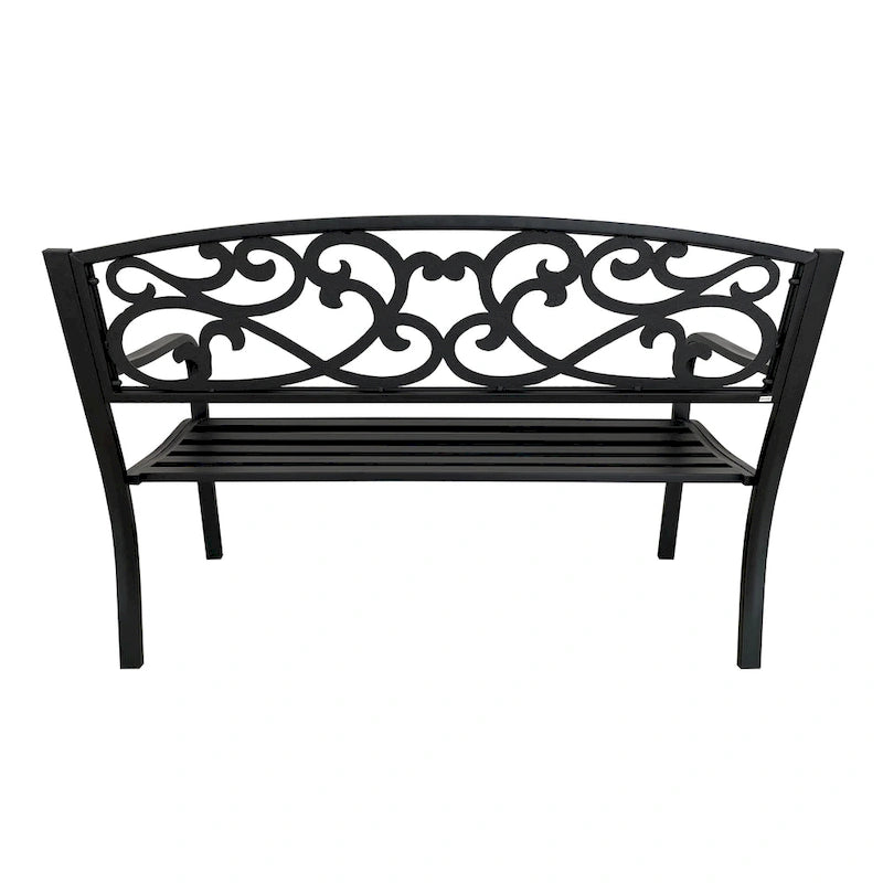 Panchina decorativa da esterno in ghisa - 34,25 A x 50 L x 23,62 P