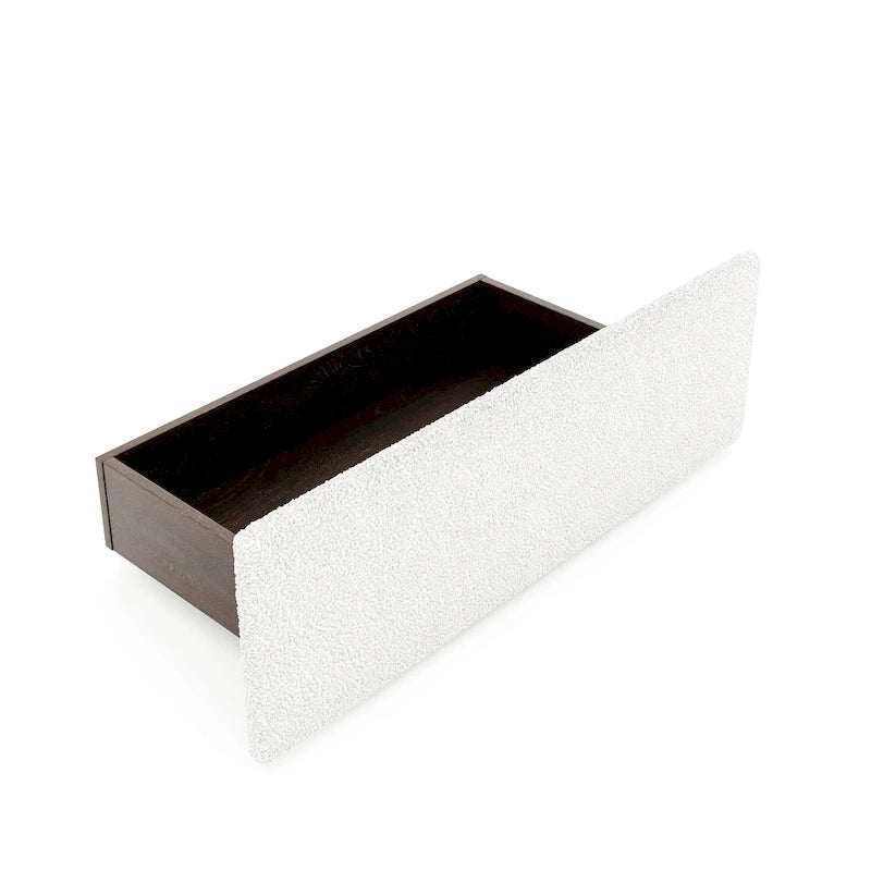 Letto imbottito con piattaforma, 4 cassetti e bordo dorato