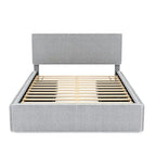 Letto imbottito con piattaforma, 4 cassetti e bordo dorato