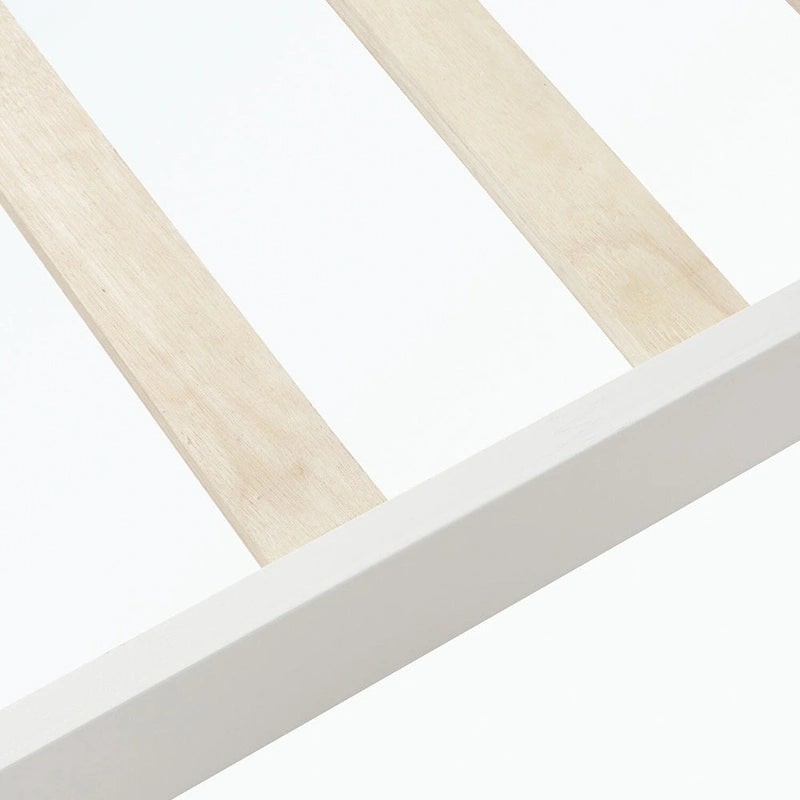 Letto a piattaforma in legno con testiera/pediera/supporto a doghe in legno