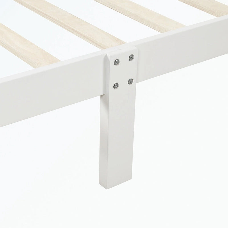 Letto a piattaforma in legno con testiera/pediera/supporto a doghe in legno
