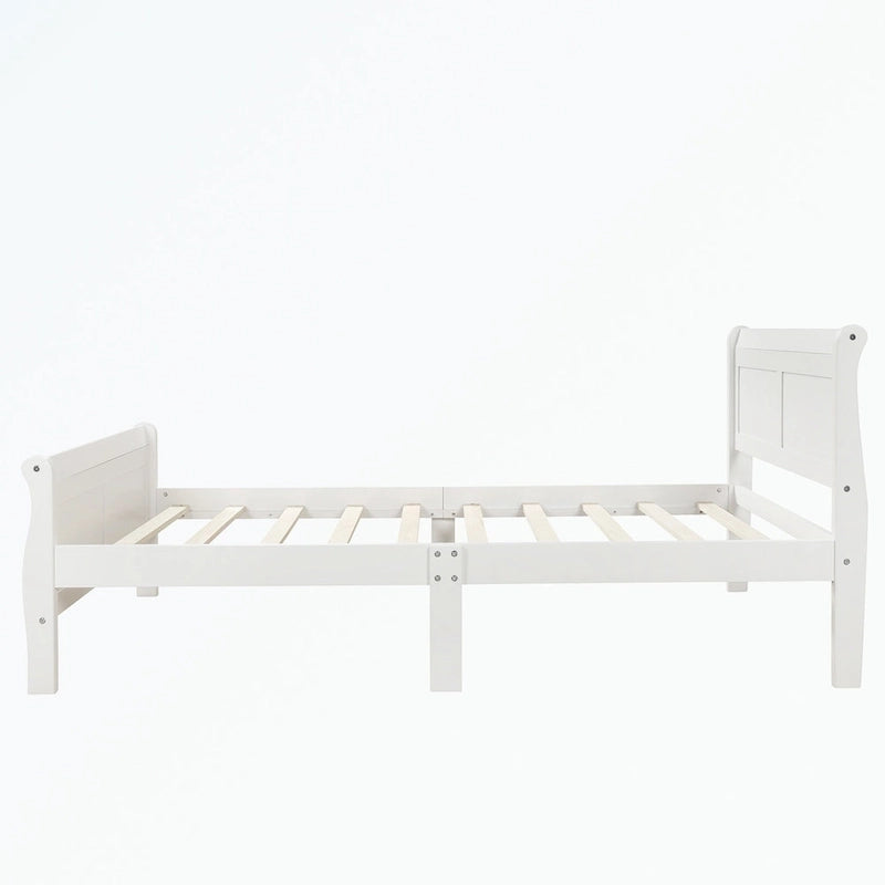 Letto a piattaforma in legno con testiera/pediera/supporto a doghe in legno