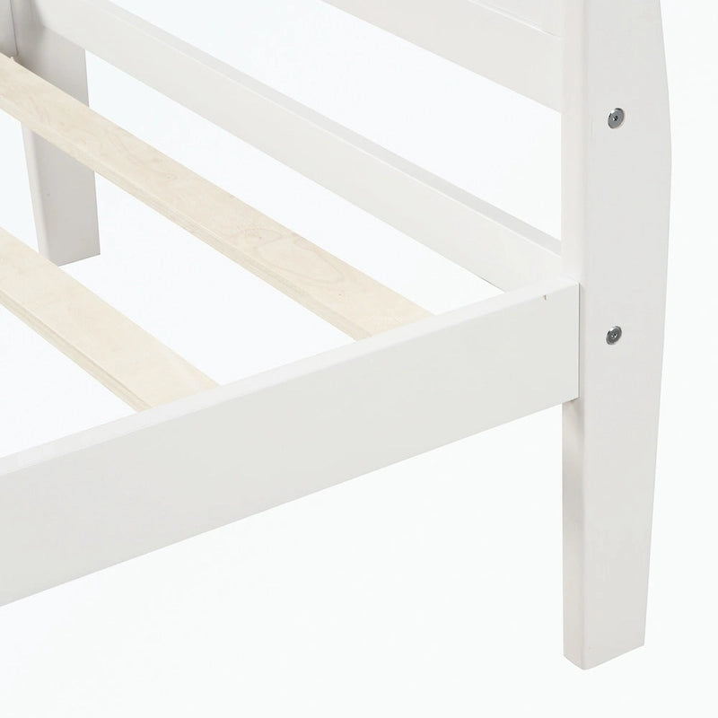 Letto a piattaforma in legno con testiera/pediera/supporto a doghe in legno