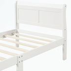 Letto a piattaforma in legno con testiera/pediera/supporto a doghe in legno