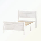 Letto a piattaforma in legno con testiera/pediera/supporto a doghe in legno