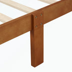 Letto a piattaforma in legno con testiera/pediera/supporto a doghe in legno