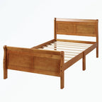Letto a piattaforma in legno con testiera/pediera/supporto a doghe in legno