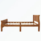 Letto a piattaforma in legno con testiera/pediera/supporto a doghe in legno
