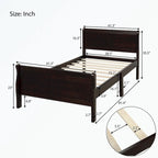 Letto a piattaforma in legno con testiera/pediera/supporto a doghe in legno