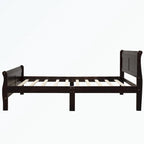 Letto a piattaforma in legno con testiera/pediera/supporto a doghe in legno
