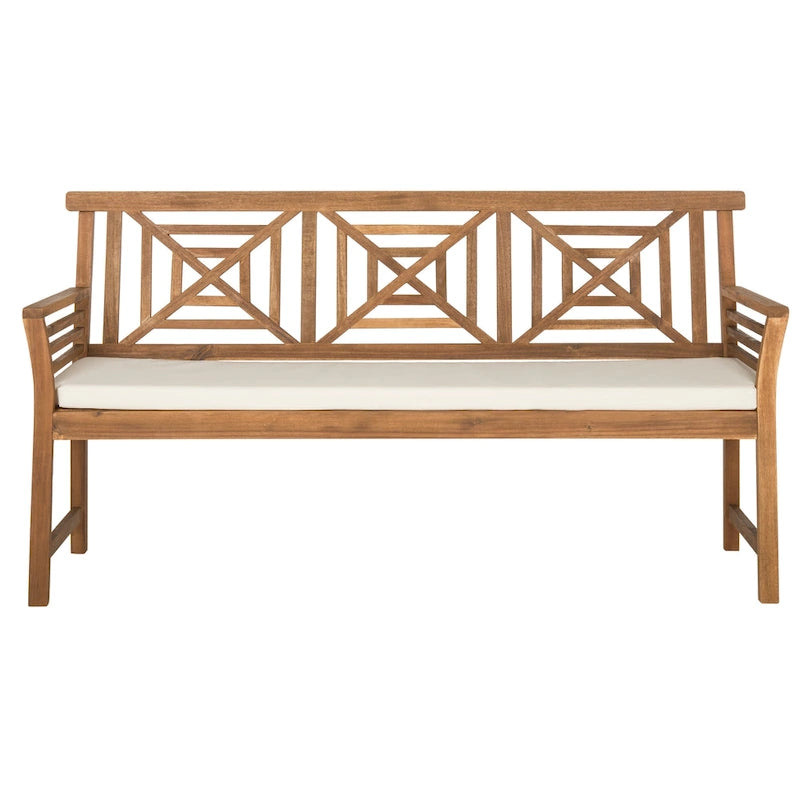 SAFAVIEH Panche a 3 posti da esterno Vessela Mar con cuscino - 22Wx63Dx34H