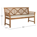 SAFAVIEH Panche a 3 posti da esterno Vessela Mar con cuscino - 22Wx63Dx34H