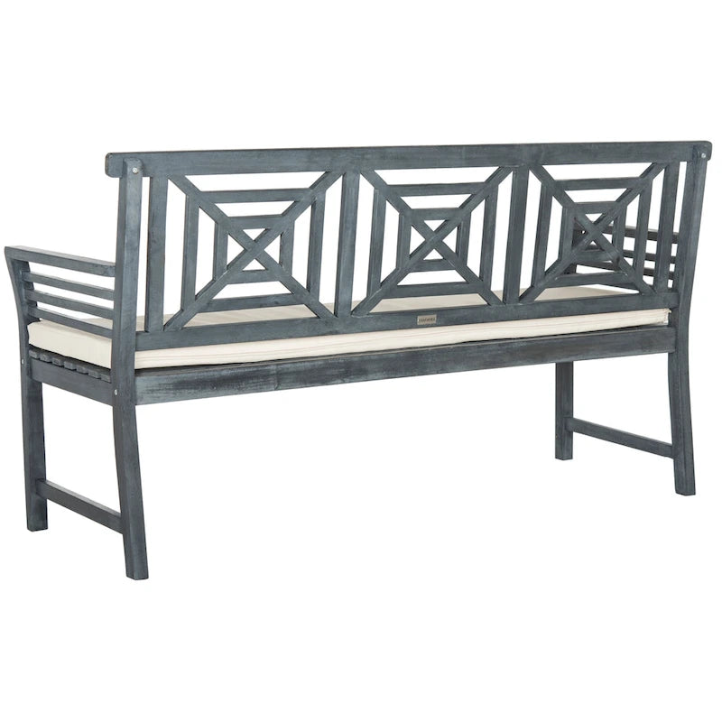 SAFAVIEH Panche a 3 posti da esterno Vessela Mar con cuscino - 22Wx63Dx34H
