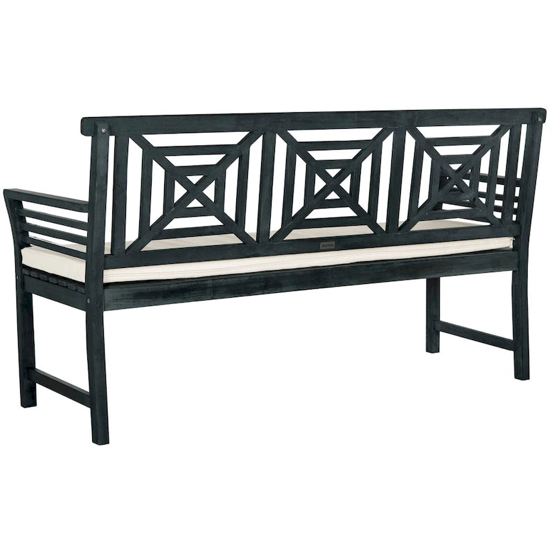 SAFAVIEH Panche a 3 posti da esterno Vessela Mar con cuscino - 22Wx63Dx34H