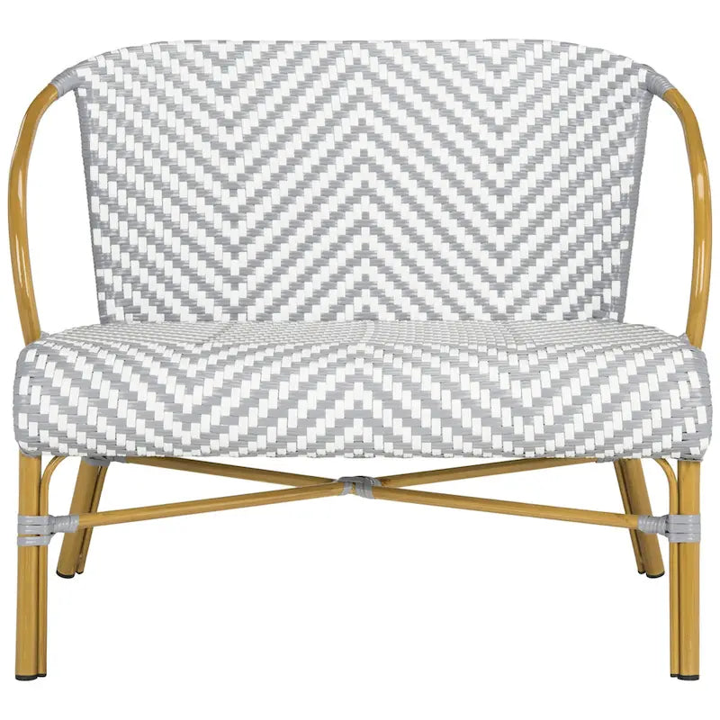 SAFAVIEH Skyla Divano a due posti in rattan con motivo a spina di pesce - 38,5 L x 24,5 P x 33,5 A - 39Lx25Px34A