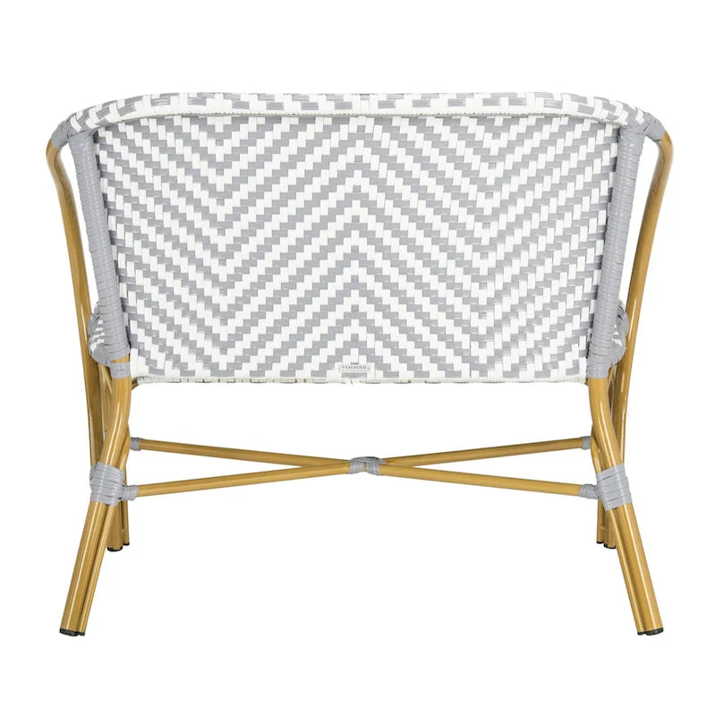 SAFAVIEH Skyla Divano a due posti in rattan con motivo a spina di pesce - 38,5 L x 24,5 P x 33,5 A - 39Lx25Px34A