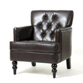 Poltrona a pozzetto in pelle marrone Malone di Christopher Knight Home