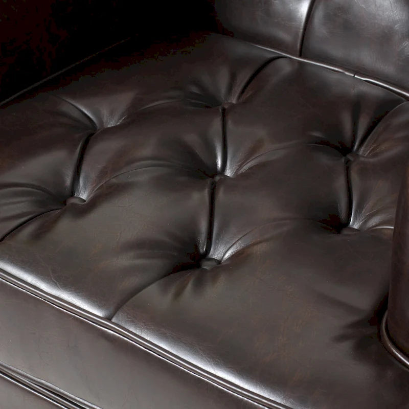 Poltrona a pozzetto in pelle marrone Malone di Christopher Knight Home