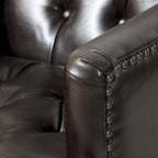 Poltrona a pozzetto in pelle marrone Malone di Christopher Knight Home