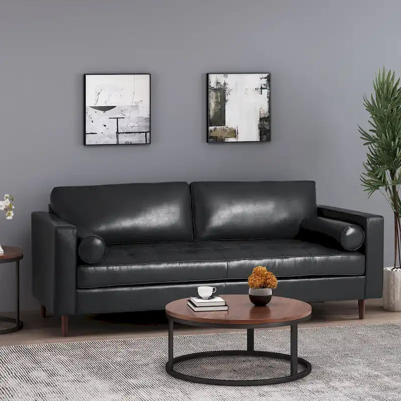 Divano a 3 posti Malinta Contemporary Tufted di Christopher Knight Home - 82,25 L x 33,00 P x 33,00 H