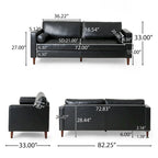 Divano a 3 posti Malinta Contemporary Tufted di Christopher Knight Home - 82,25 L x 33,00 P x 33,00 H