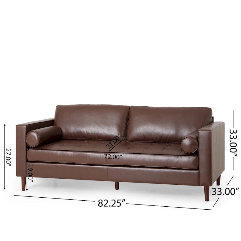 Divano a 3 posti Malinta Contemporary Tufted di Christopher Knight Home - 82,25 L x 33,00 P x 33,00 H