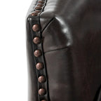 Poltrona Chesterfield in pelle marrone oversize "Tafton" di Christopher Knight Home