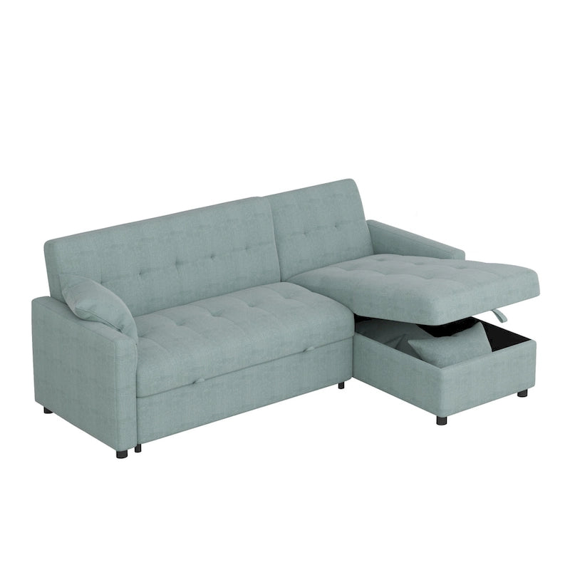 Divano letto e chaise longue reversibili ampi 82"