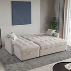 Divano letto e chaise longue reversibili ampi 82"