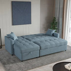 Divano letto e chaise longue reversibili ampi 82"