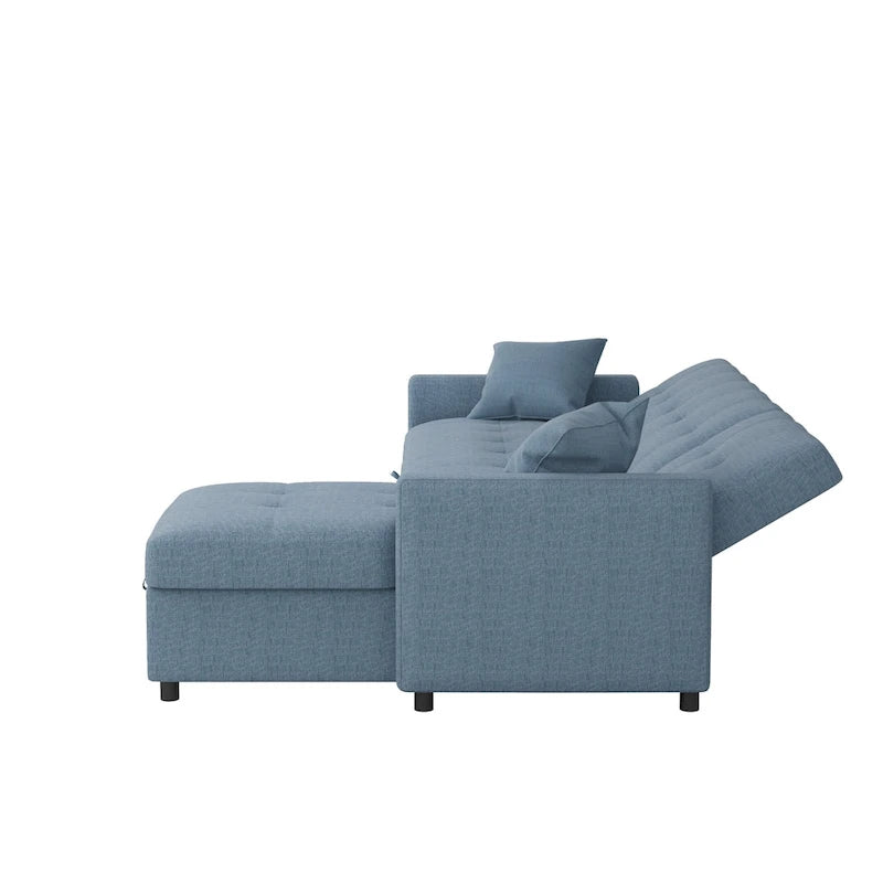 Divano letto e chaise longue reversibili ampi 82"