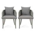 Pebble Outdoor Boho Poltrona Club in Rattan con Cuscini (Set di 2) di Christopher Knight Home
