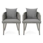 Pebble Outdoor Boho Poltrona Club in Rattan con Cuscini (Set di 2) di Christopher Knight Home