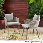 Pebble Outdoor Boho Poltrona Club in Rattan con Cuscini (Set di 2) di Christopher Knight Home