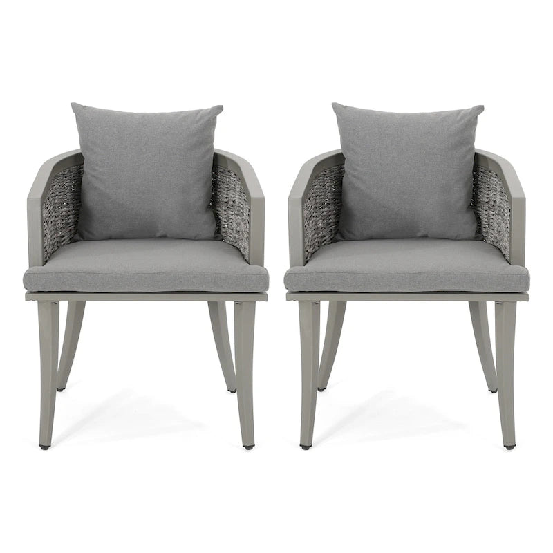 Pebble Outdoor Boho Poltrona Club in Rattan con Cuscini (Set di 2) di Christopher Knight Home
