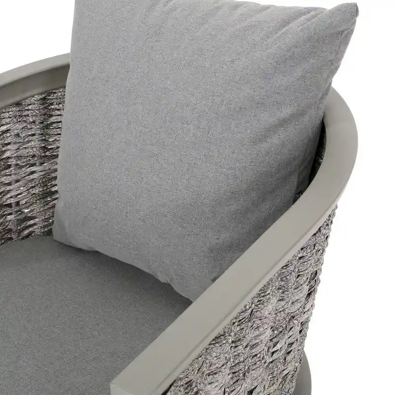 Pebble Outdoor Boho Poltrona Club in Rattan con Cuscini (Set di 2) di Christopher Knight Home