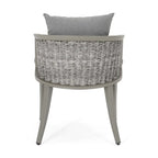 Pebble Outdoor Boho Poltrona Club in Rattan con Cuscini (Set di 2) di Christopher Knight Home