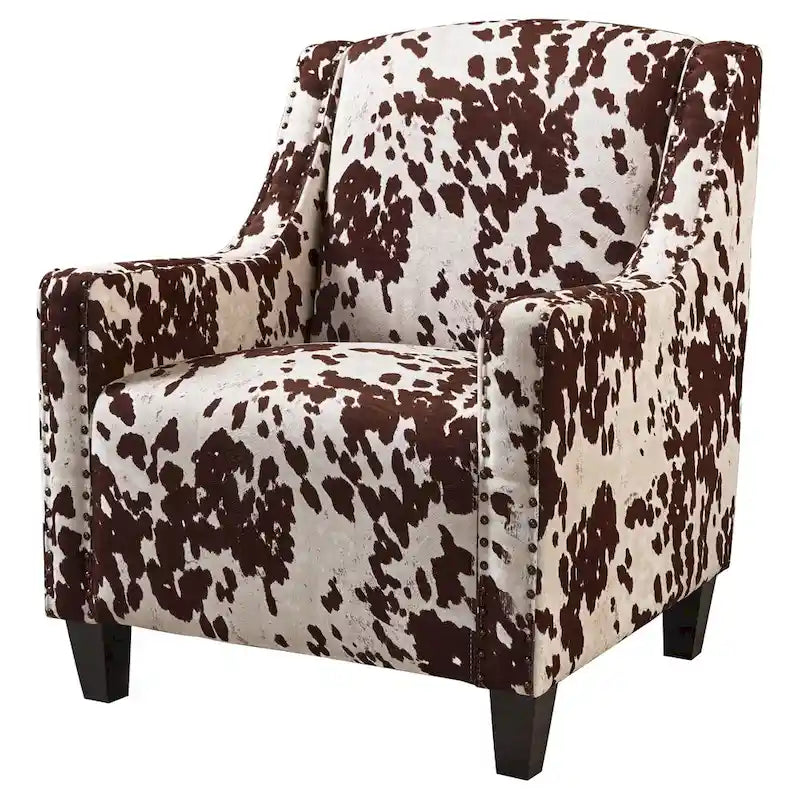 Poltrona da club Elysabeth in velluto con stampa "Cow Print" di Christopher Knight Home - 32.75L x 29.25W x 37.5H