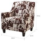 Poltrona da club Elysabeth in velluto con stampa "Cow Print" di Christopher Knight Home - 32.75L x 29.25W x 37.5H