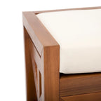 Panca contenitore Cantebella moderna in legno di acacia con cuscino di Christopher Knight Home