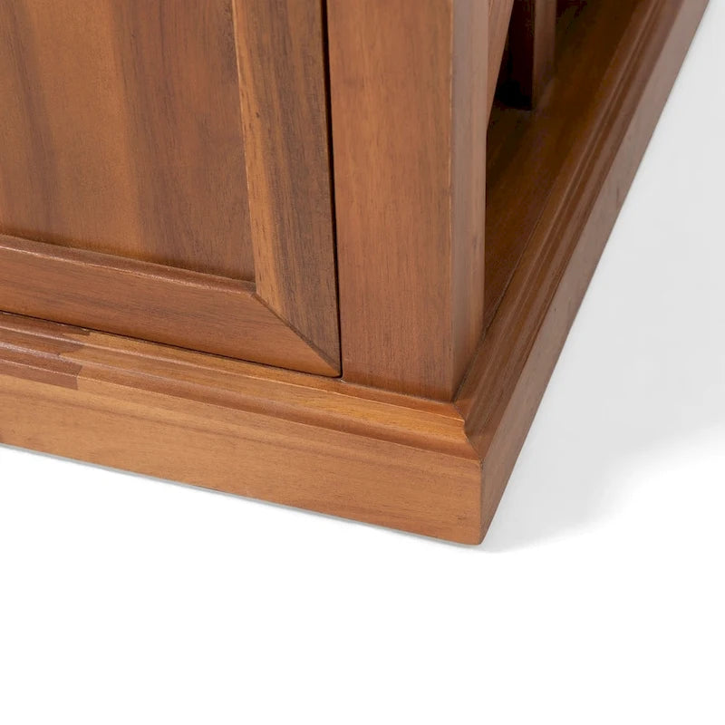 Panca contenitore Cantebella moderna in legno di acacia con cuscino di Christopher Knight Home