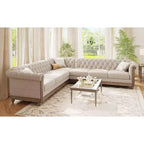 Divano componibile Mirod Large Retro con gambe in legno, comodo design modulare per salotto, soggiorno e spazi familiari