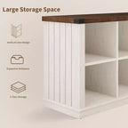 Libreria organizer a 8 cubi, libreria orizzontale rustica, libreria in legno da 62 pollici per ingresso, librerie lunghe e basse per soggiorno