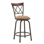 Sgabelli Verona con finitura bronzo regolabili, schienale a X in metallo e legno, set da 3 pz di iNSPIRE Q Classic