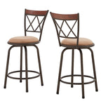 Sgabelli Verona con finitura bronzo regolabili, schienale a X in metallo e legno, set da 3 pz di iNSPIRE Q Classic