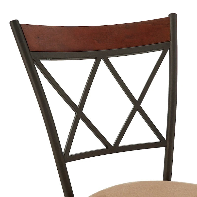 Sgabelli Verona con finitura bronzo regolabili, schienale a X in metallo e legno, set da 3 pz di iNSPIRE Q Classic