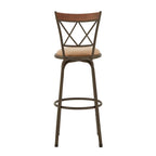 Sgabelli Verona con finitura bronzo regolabili, schienale a X in metallo e legno, set da 3 pz di iNSPIRE Q Classic