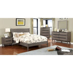 Comò Fopp a 6 cassetti e specchio, set 2 pezzi, stile moderno di metà secolo, di Furniture of America