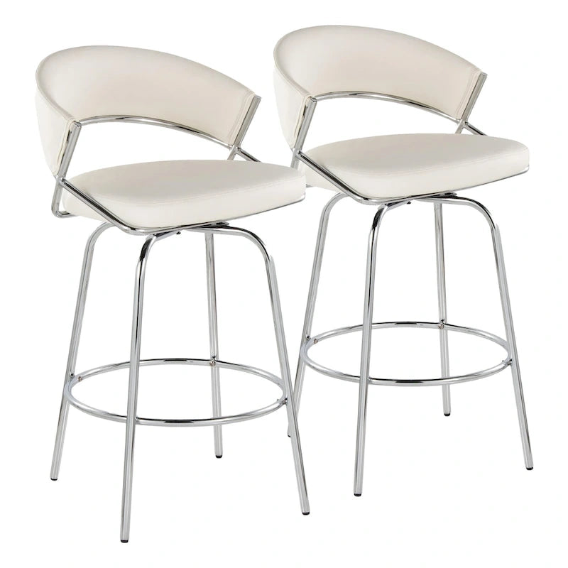 Silver Orchid Tatyana 26 sgabello da banco imbottito con gambe in metallo (set da 2)