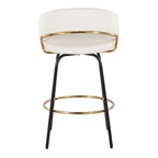 Silver Orchid Tatyana 26 sgabello da banco imbottito con gambe in metallo (set da 2)
